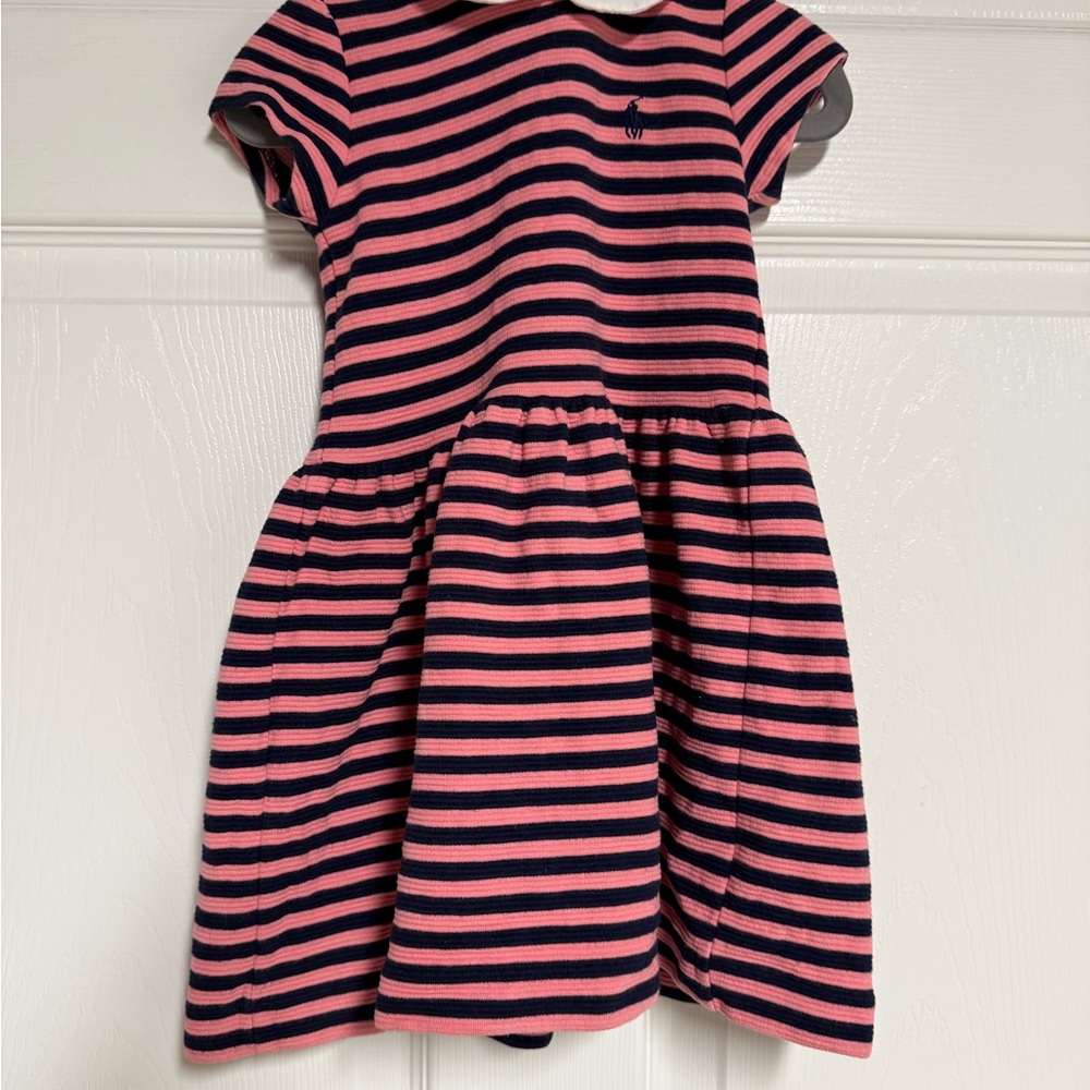 Ralph LaurenStriped Pink and Black Kids Dress